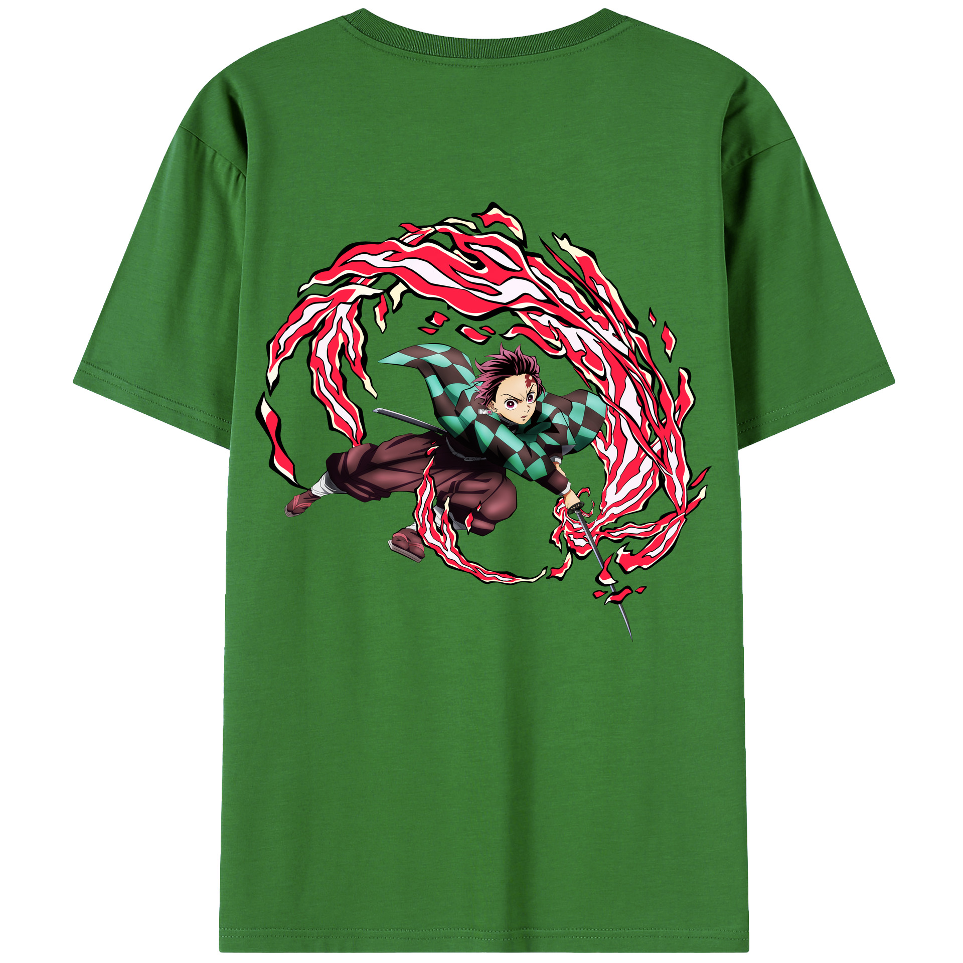 （画像用） 鬼滅の刃 竈門 炭治郎／かまど たんじろう Kamado Tanjirou レディース半袖Tシャツ(バックプリント)